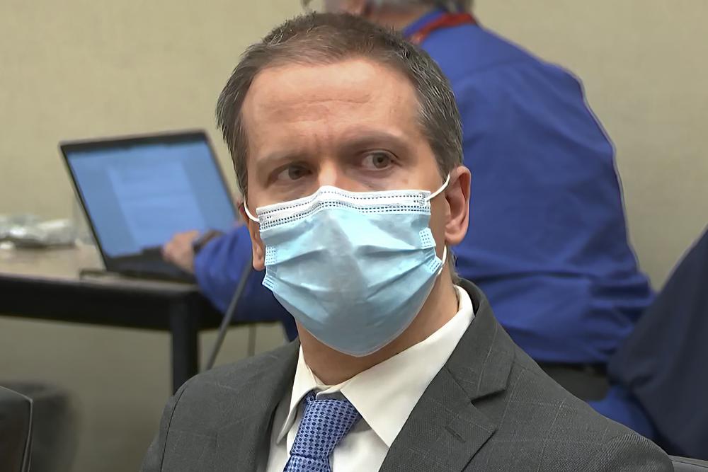 Former Minneapolis police officer Derek Chauvin listens as the verdict is read in his trial over the in-custody death of George Floyd in May 2020.