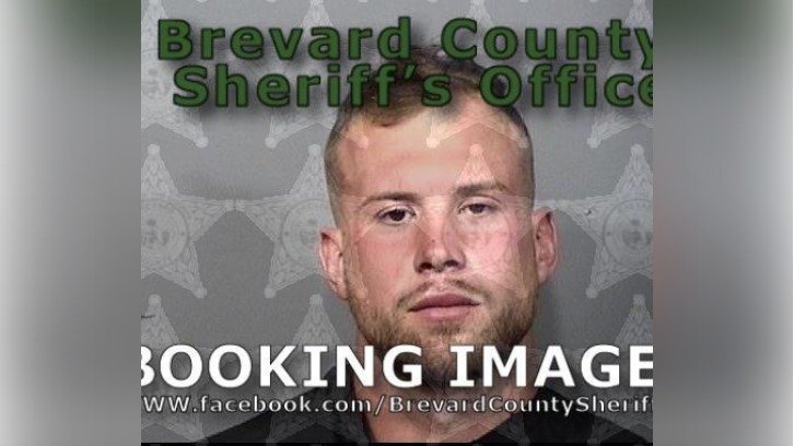 Police mugshot of Florida man Colin Geib, who urinated all over the room of a man who let him stay for the night