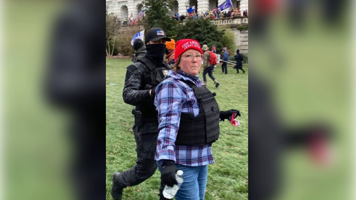 Lisa Marie Eisenhart and her son Eric Munchel during the Capitol Riot