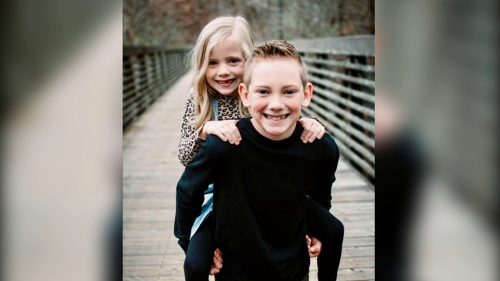 9-year-old Ethan Walker and his 6-year-old sister Audrey