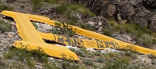 "Penis Man" spray-painted at the Hayden Butte "A"