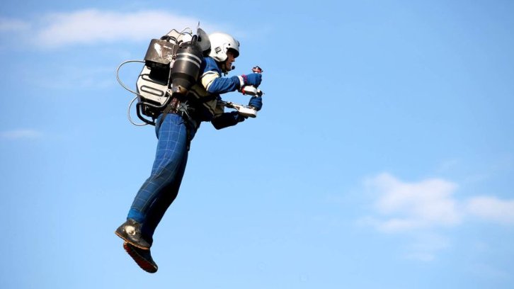 man flying with jetpack