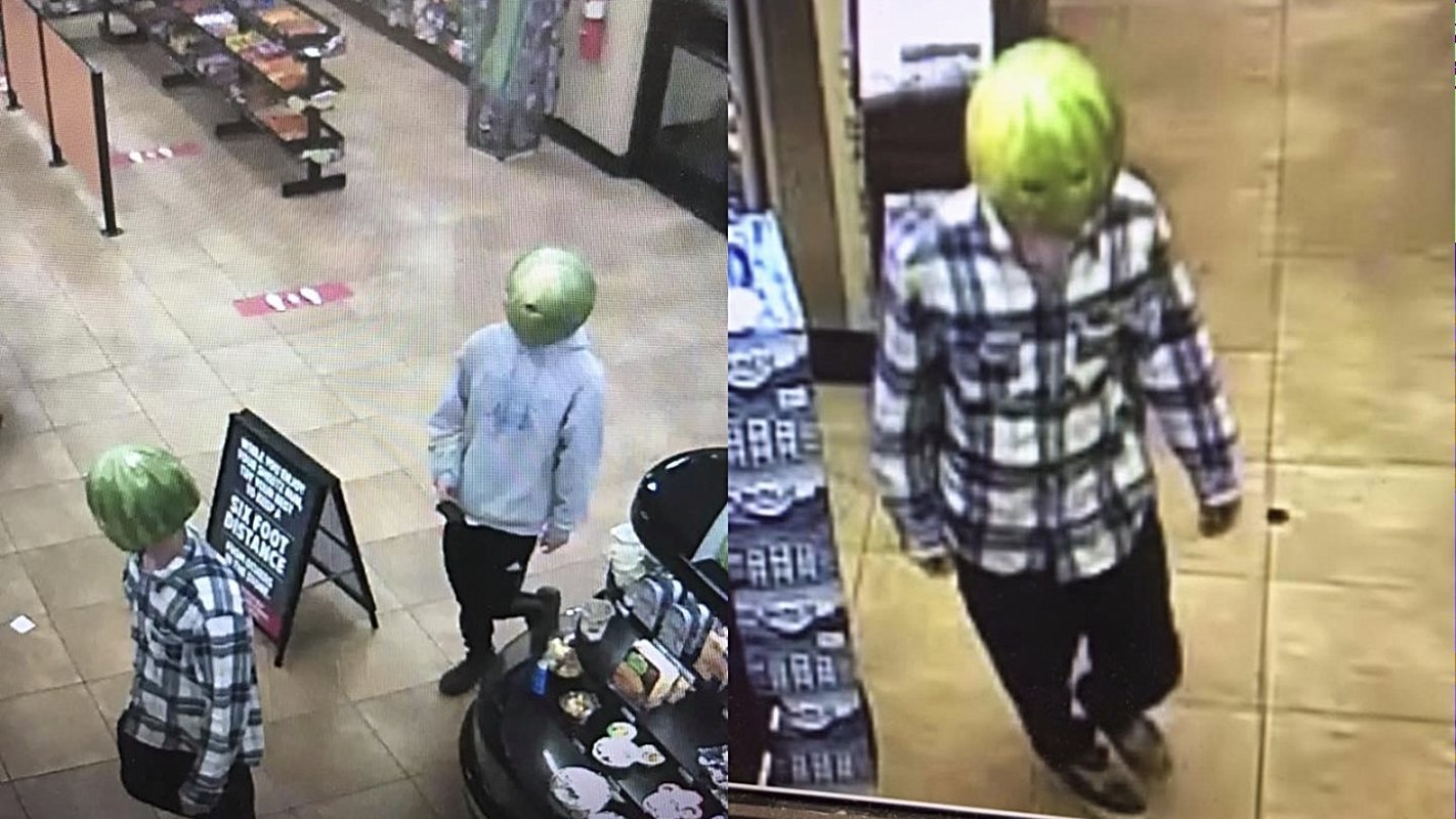 melon-wearing shoplifters in Louisa, Virginia