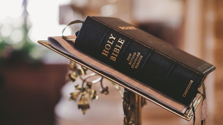 bible on lectern