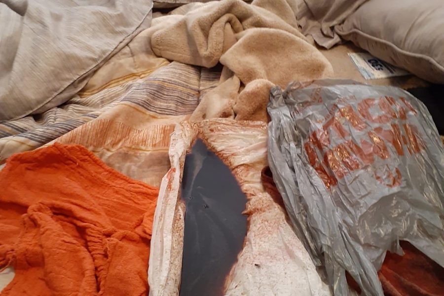 Cardenas's bloodstained belongings