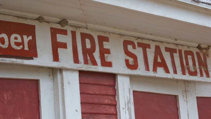 close up of fire station