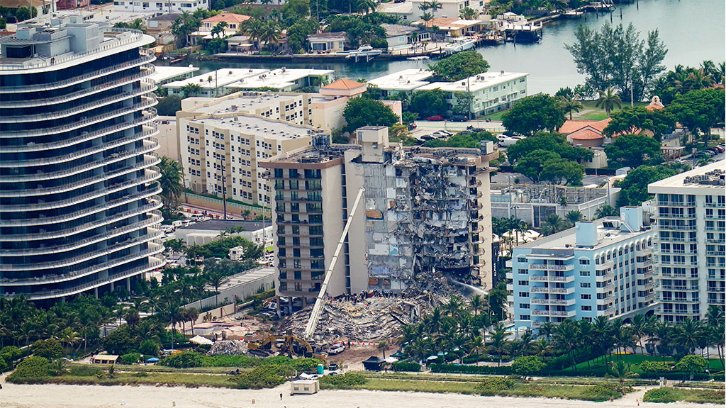 aftermath of the collapse of Champlain Towers South in Florida