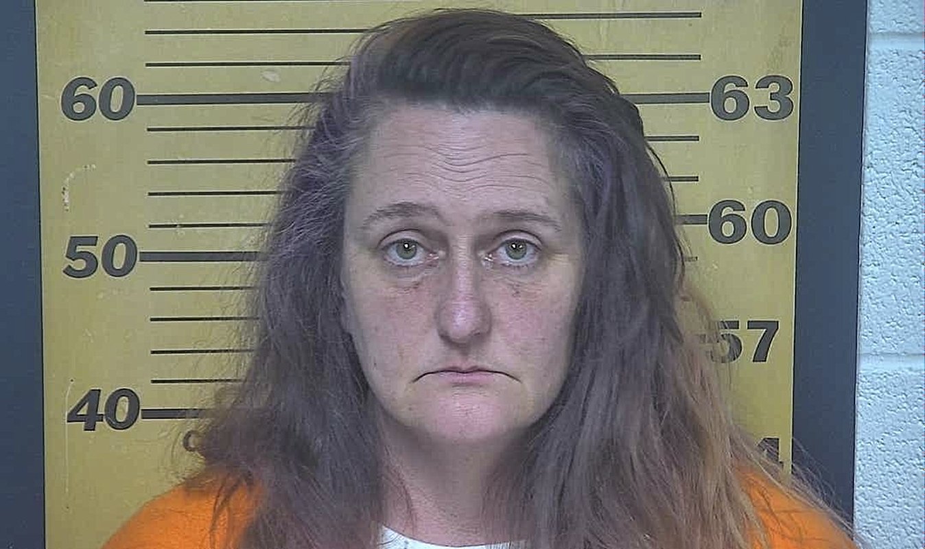 Police mugshot of Katrina Morgan, who called police in Port Clinton, Ohio, to report that her private parts were on fire