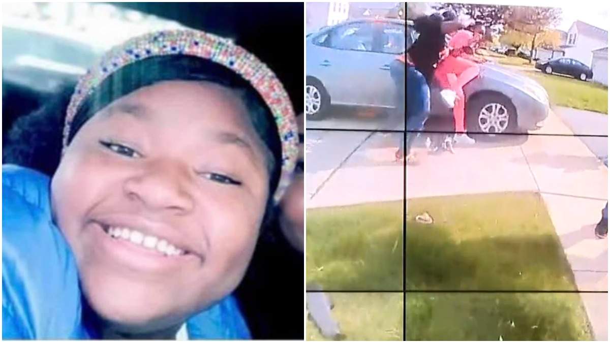 Ma’Khia Bryant; bodycam footage (right) shows her apparently attempting to stab someone before being fatally shot by police