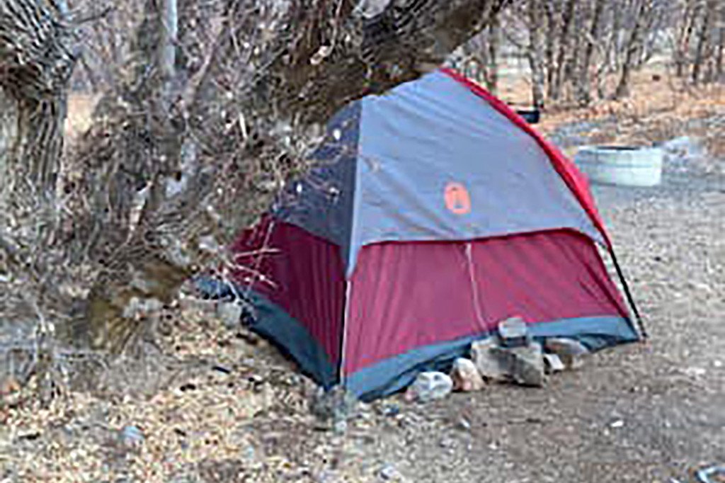 The 47-year-old woman's tent, which deputies found while looking for a downed search drone