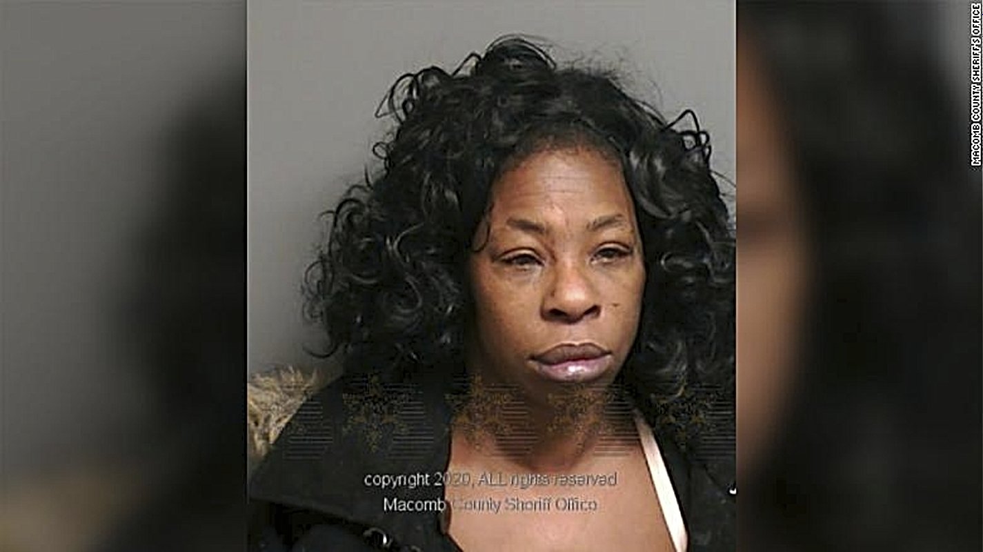 Police mugshot of Detroit woman Youlette Wedgeworth, who allegedly bit off a chunk of her friend's tongue during a kiss